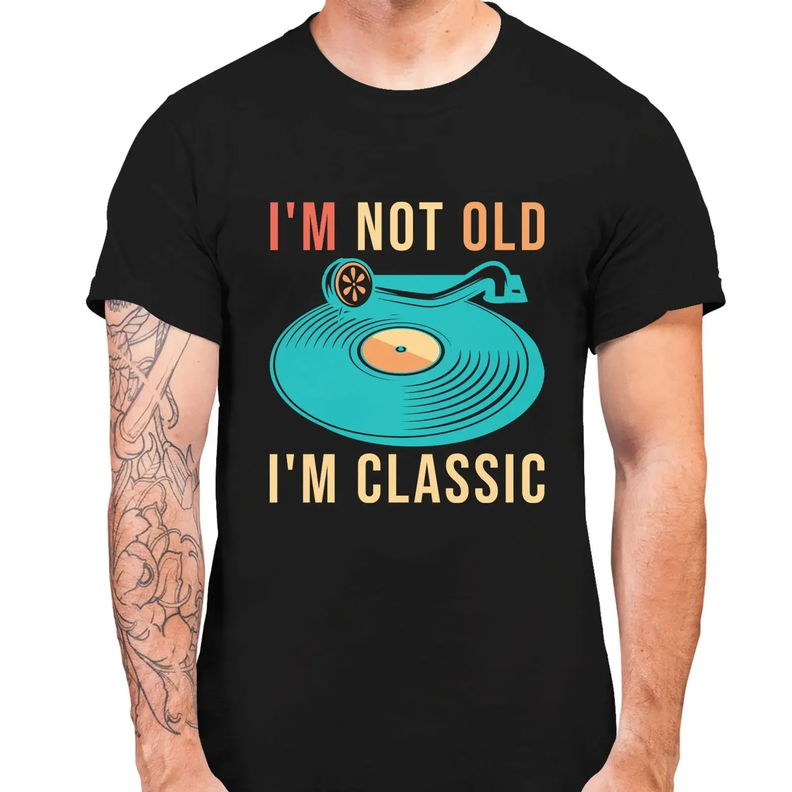 Men's I'm Not Old Classic T Shirt Retro Vinyl Player Birthday for Music Lovers vintage Washed designer clothes homme Versatile