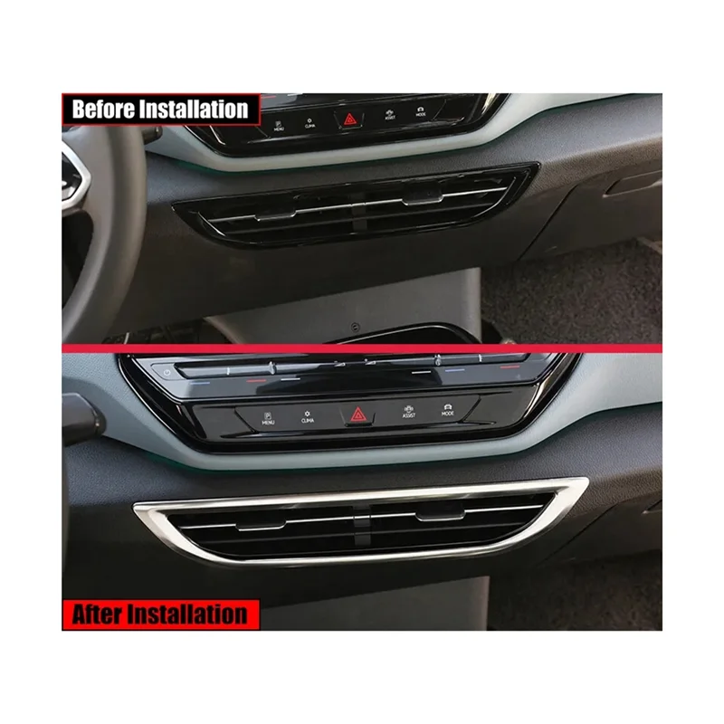 سيارة التحكم المركزي تكييف الهواء منفذ تنفيس غطاء إطار الكسوة لشركة فولكس فاجن ID.4 ID4 2021-2023 اكسسوارات السيارات الداخلية #1