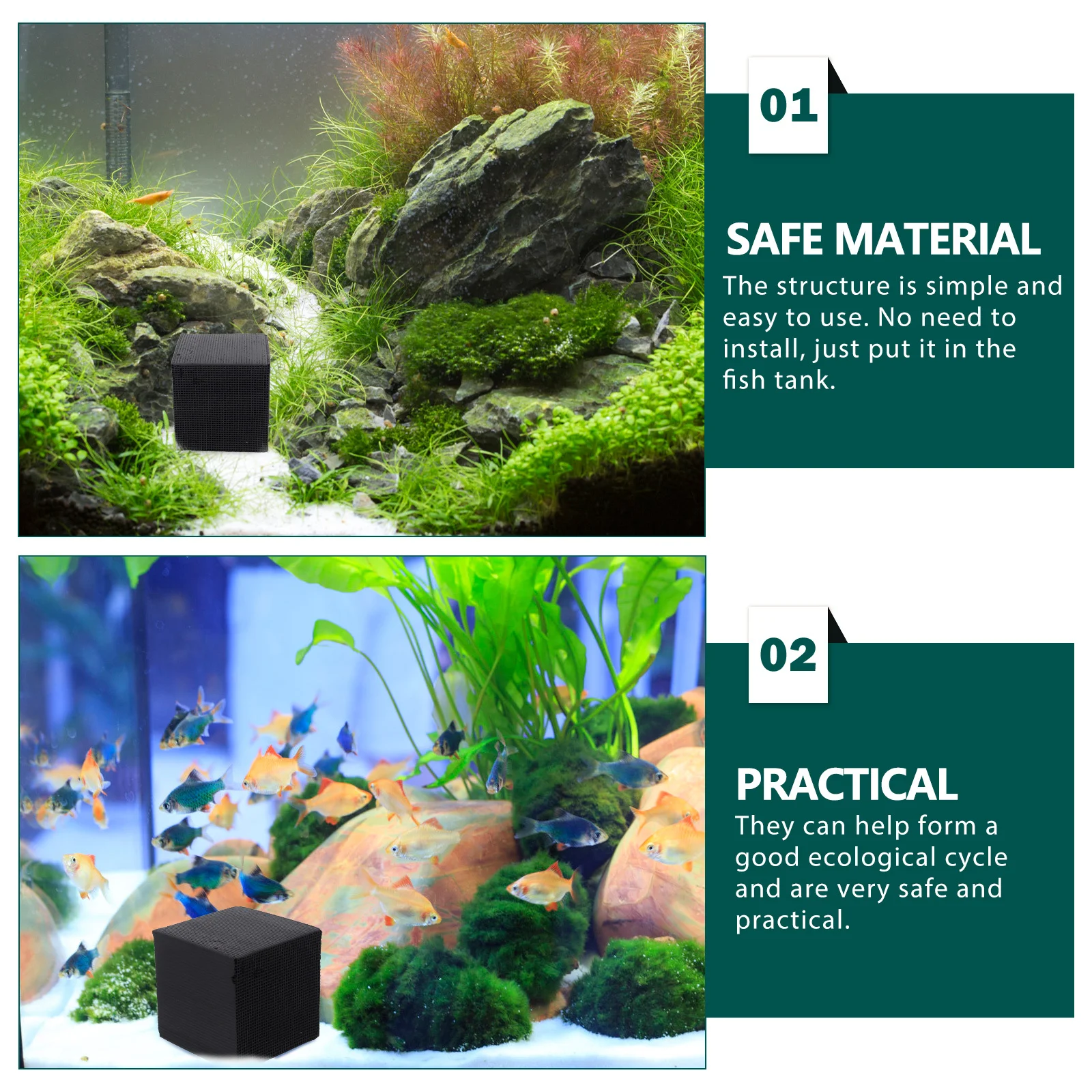 

Net Water Aquarium Filtration Cleaner High Porosity Material Fish Tank Purification Tool Durable Safe Practical