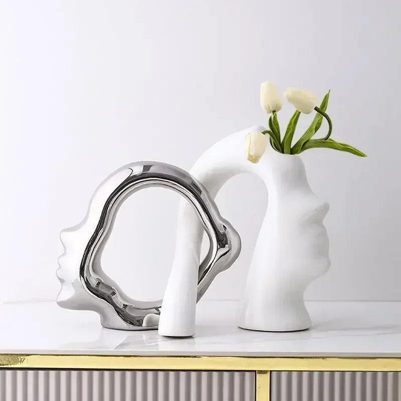 

Modern Advanced Creative Luxury Ceramic Vase Ornaments Home Livingroom Adornments Crafts Office Desktop Accessories Decoration