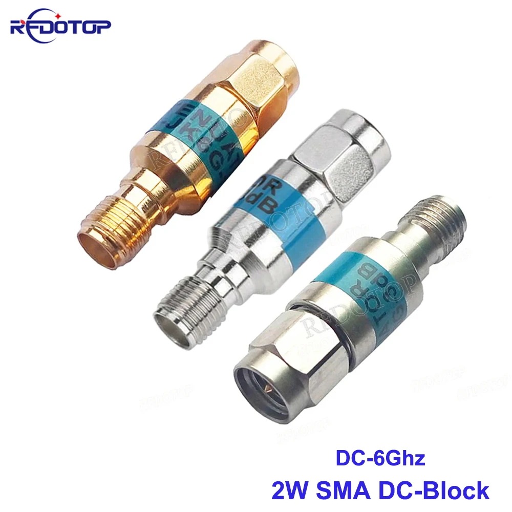 2W DC-Block SMA Male to SMA Female Connecotr DC-6GHz 50ohm RF Coaxial Block SWR≤1.2 DC blocker Connector High Quality Fast Ship