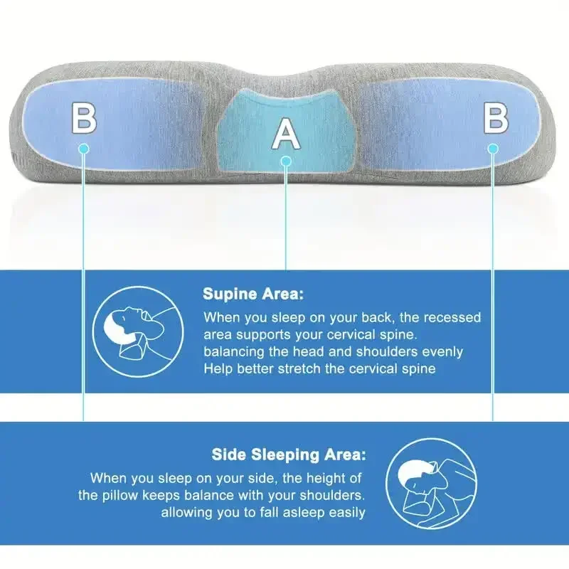 Massage Sleeping Pillow Memory Foam Pillow Orthopedic Cervical Cushion Ergonomics Neck Pain Relief Slow Rebound Cushion Bedding