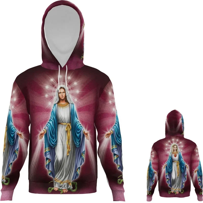 Harajuku 3D Printing Virgin Mary Of Guadalupe Mexico New In Hoodies & Sweatshirts Catholic Spiritual Totem Fashion Mens Clothing