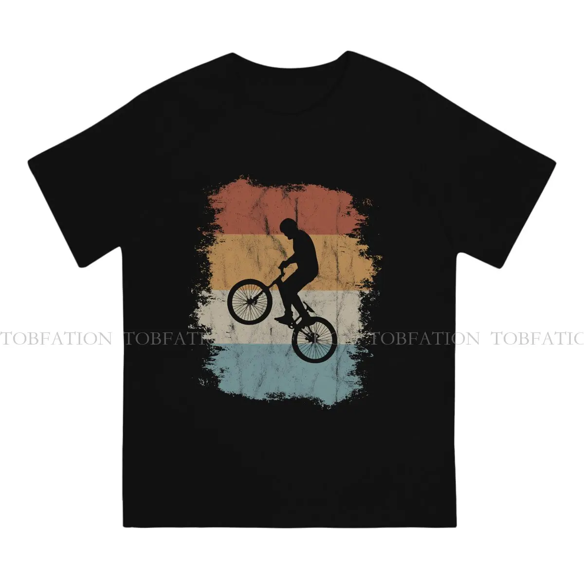 Tricking Extreme Sports TShirt for Men Vintage Wheely Rad Retro BMX Bike Silhouette Gift Soft Casual Sweatshirts T Shirt