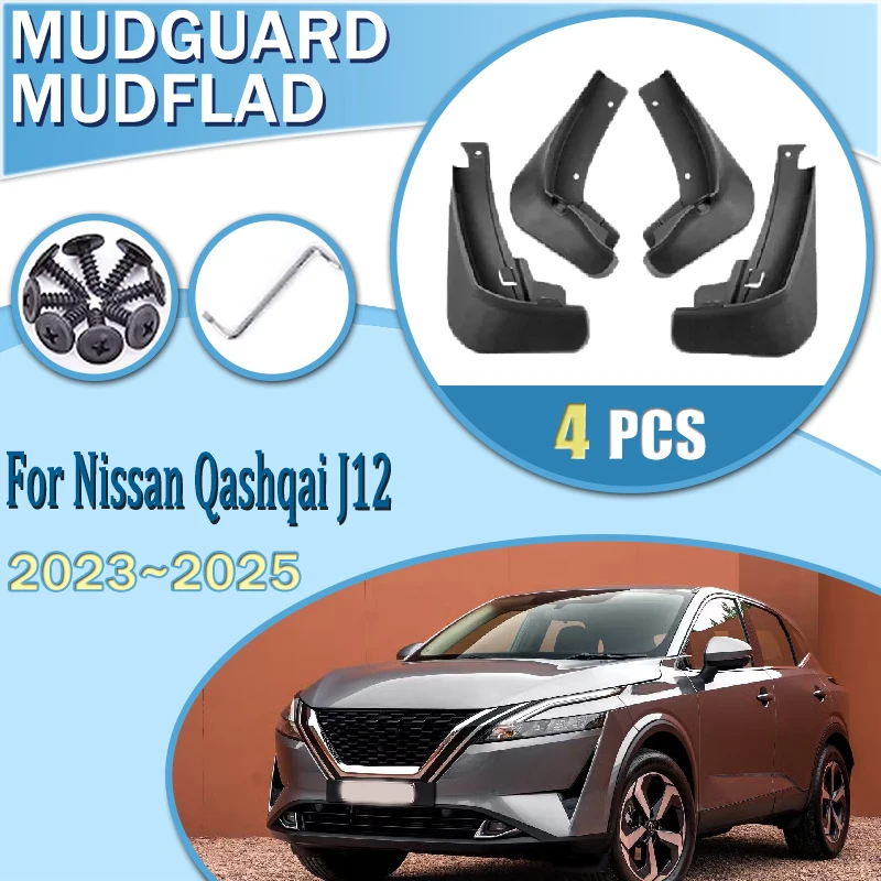 

For Nissan Qashqai J12 2023 2024 2025 Car Mudguards Mudguard Splash Guards Wheels Protect Covers Wheel Protector Auto Accessory