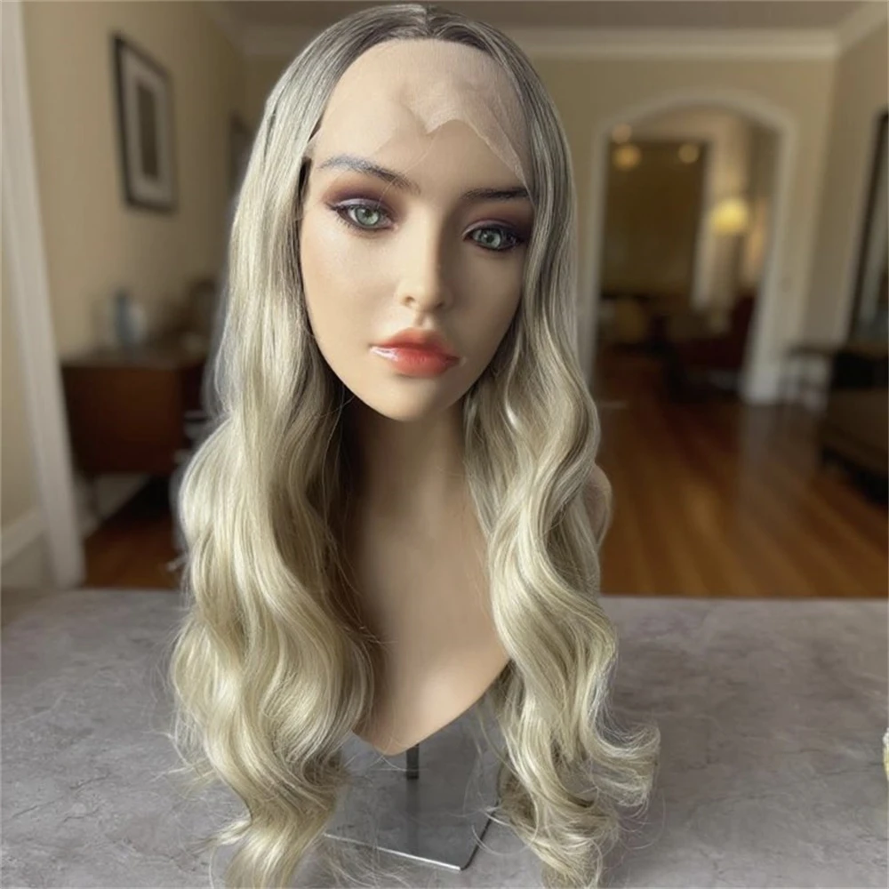 

Парик для вечеринок, омбре, светло-русый, синтетический, с HD-кружевом спереди, с натуральной линией роста волос, балаяж, высококачественный премиум-парик