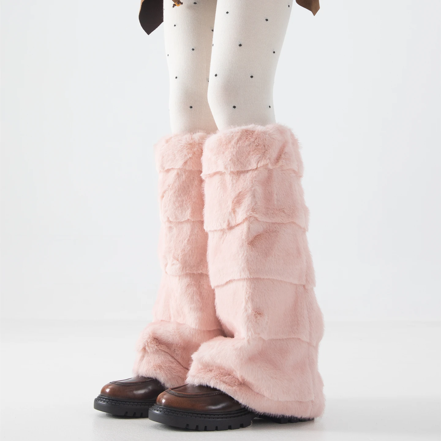 الخريف الشتاء سميكة الدافئة أنبوب طويل تدفئة الساق اليابانية JK لوليتا الحلو لطيف فتاة أفخم الوردي جورب يغطي #6