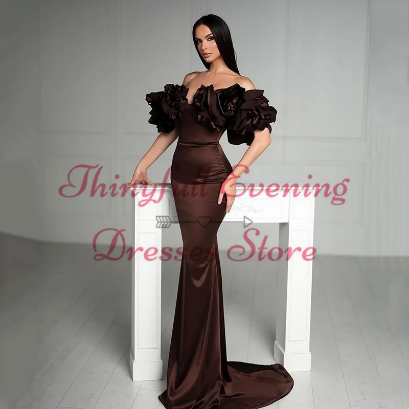 Thinyfull Sexy Mermaid Prom Dresses 2024 Off The Shoulder Ruffled Night Evening Dress Formal Cocktail Party Prom Gown Customized