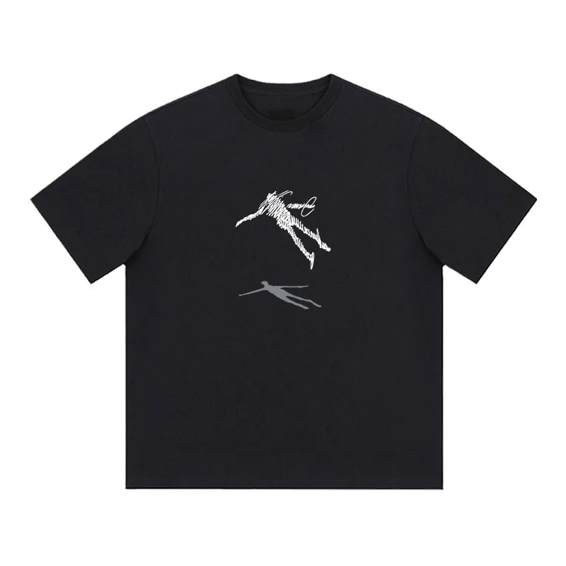 

Простая и универсальная мужская футболка из чистого хлопка с короткими рукавами в американском ретро-тренде