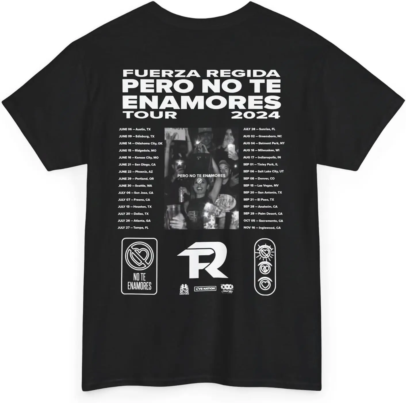 New Fuerza 2024 Pero no te enamores T-Shirt Regida Merch Tour Poster Concert Outfits Unisex