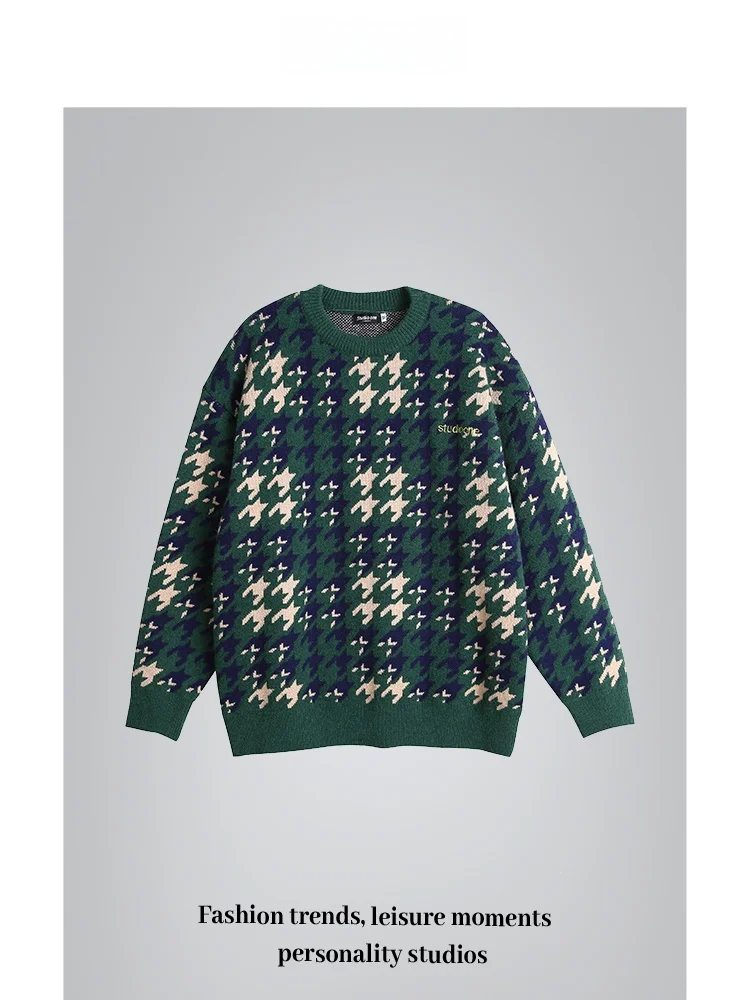 

Свитер ANXIE: Эксклюзивный дизайн, свободный крой, зимний городской стиль, с длинным рукавом, круглый вырез, для пар.