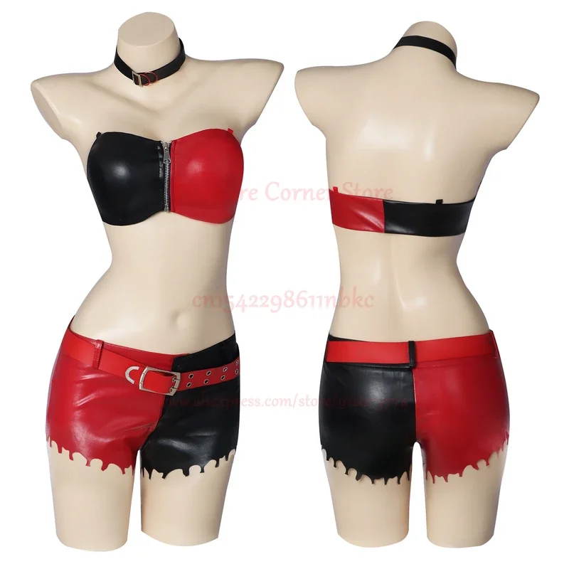 Harley Cosplay Costume Anime Quinzel Suicide Isekai Joker Girl Squad Cosplay Costume di Halloween Clown donna abiti da festa Sexy