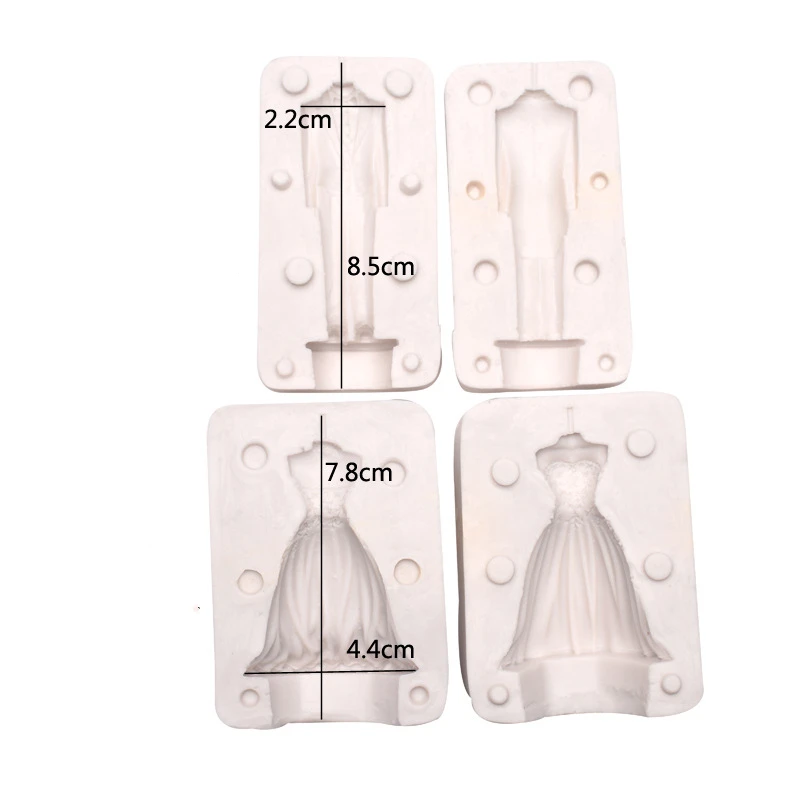 New Wedding Suit Dress Silicone Mold 3D Fondant Cake Decorating Tools Sugarcraft Cupcake Chocolate Baking Mould Soap Molds H512