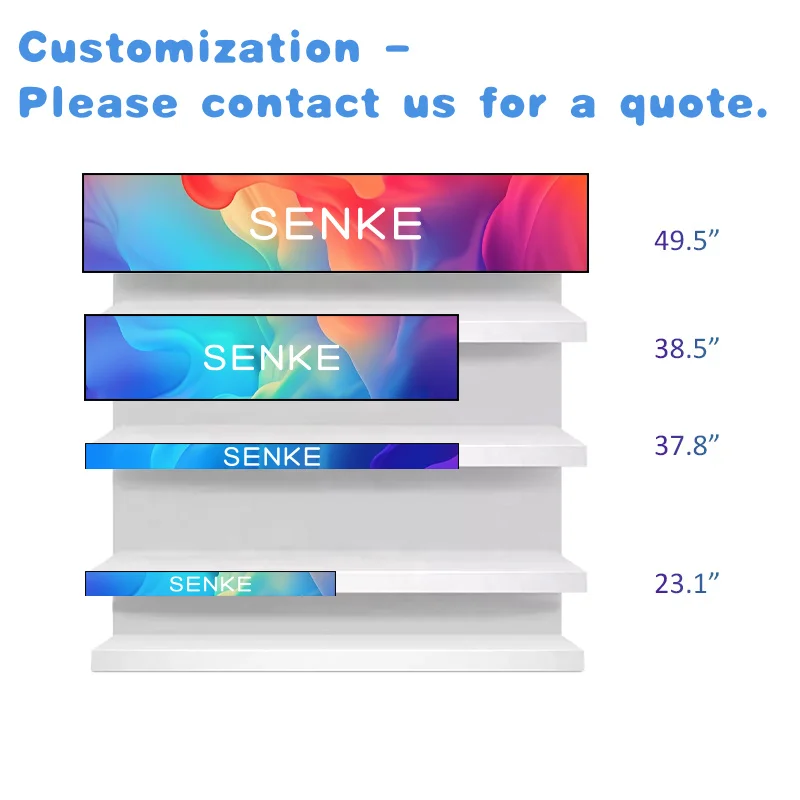 custom.Stretch Display 19 21 24 28 29 36 43 48 Inch Lcd bar ultra Wide Screen Supermarket Advertising Digital Shelf Screen