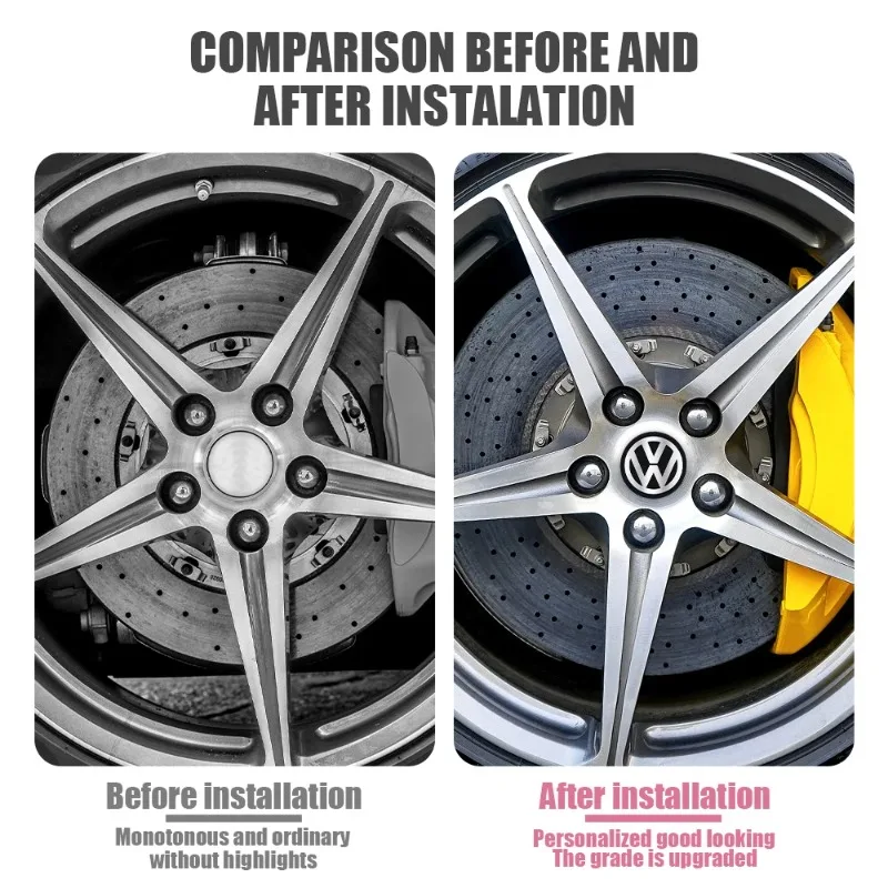 56/60/65mm 4pcs Car Wheel Center Hub Caps Sticker for Volkswagen VW Golf 4 5 6 7 Bora MK7 Beetle Touran Tiguan GTI R Line R32 - view 3