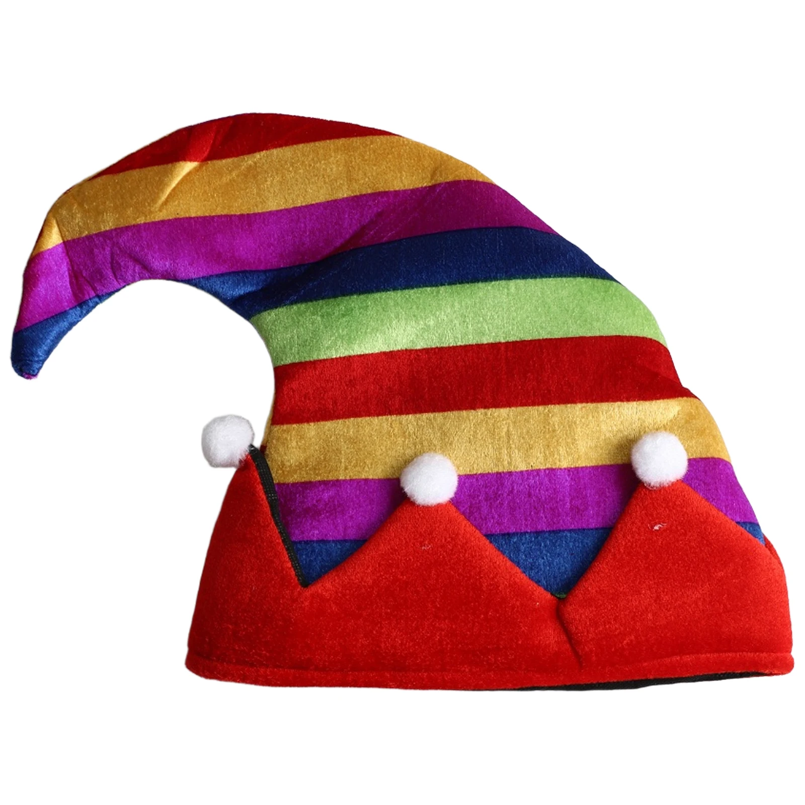 활기찬 멀티컬러 패널과 링잉 벨이 있는 기발한 광대 모자, 할로윈 의상과 서커스 테마 파티에 적합