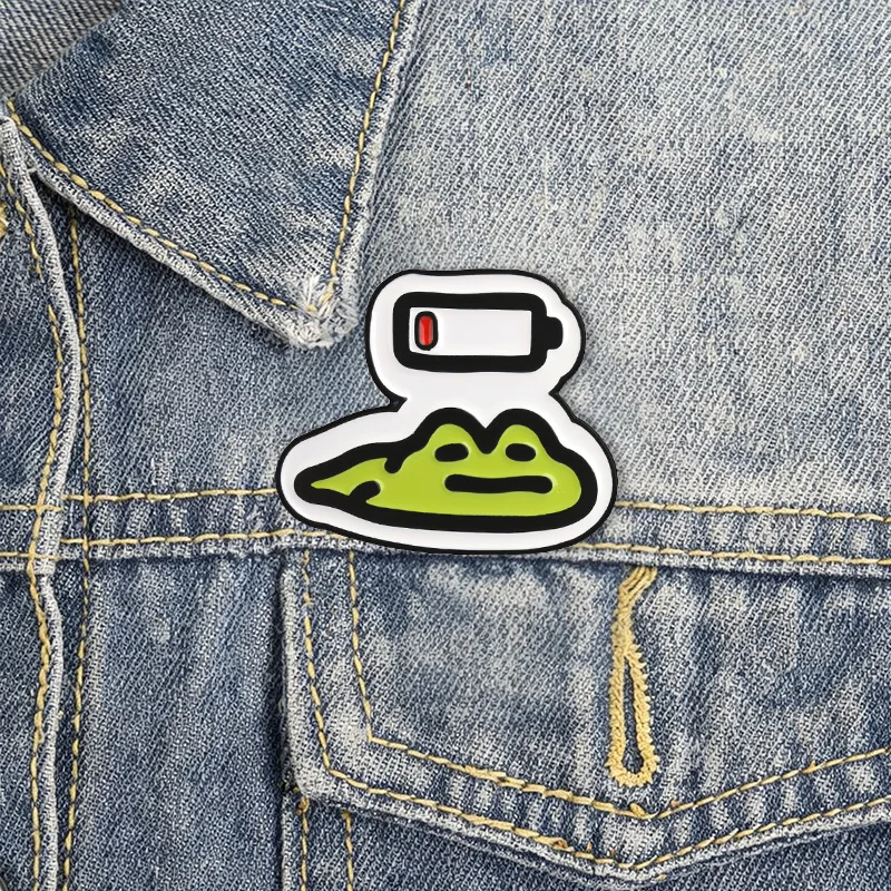 Lustige Batteriesammlung Emaille-Abzeichen Pinguin Katze Frosch Berg Cartoon-Pins Motivierende Zitate Broschen Reversnadel-Set Geschenk – Detail 2