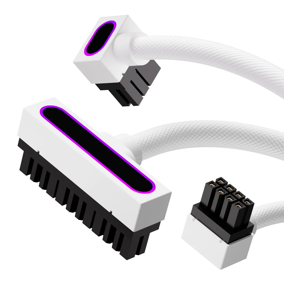 AIJS【ARGB PC Cable Kit】24PIN Extension Cable*1+8PIN GPU-Clip-A Cable*1+8PIN CPU Extension Cable*1