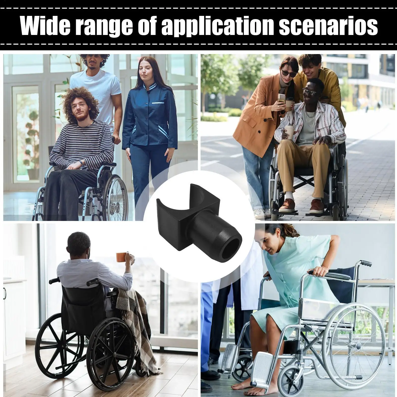 Wheel Chair Seat Rail Guide 4 Pieces Wheelchair Replacement Parts U Shape Auxiliary Accessories for Home Maintenance Outdoor