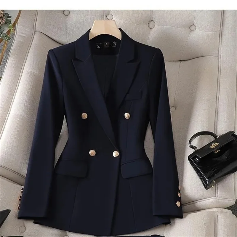 

Black Office Business Suit Jacket For women 2026 Spring Autumn New Slim Long sleeved Suit Jacket Female Casual Blazer Tops
