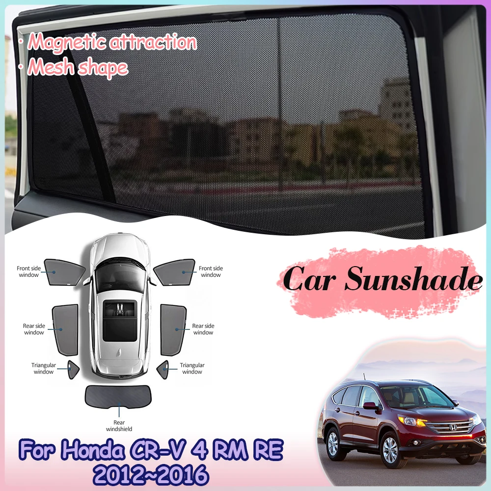 

Magnetic Car Sunshade Cover for Honda CR-V 4 RM RE CRV EX-L 2012~2016 Rear Side Window Sun Visor Shield Curtain Mesh Accessories