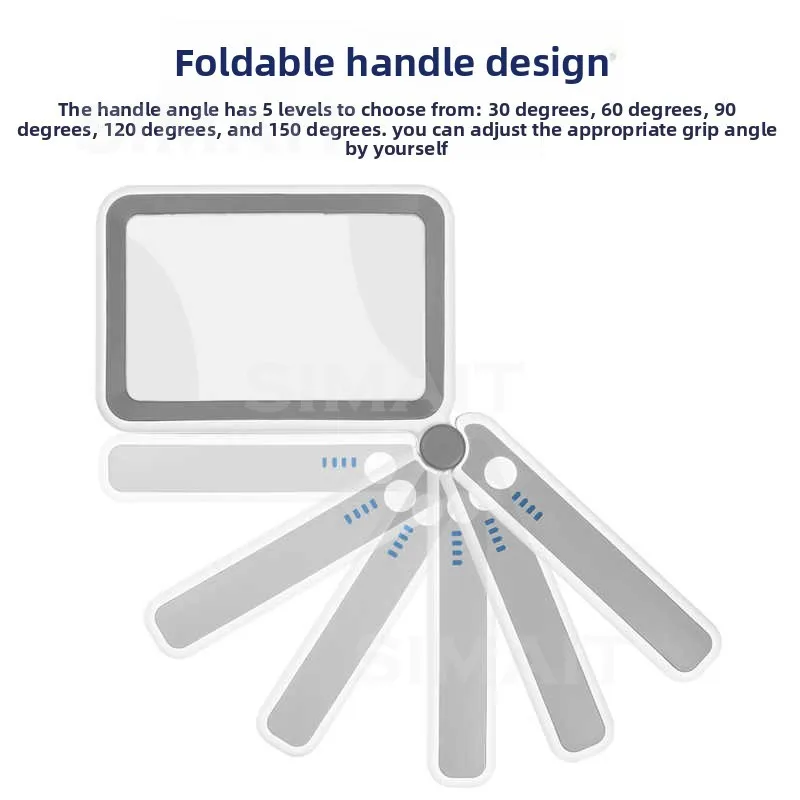 USB Charging High Definition 10Times Hand-held Folding Portable Magnifying Glass with Led Light, Read Newspapers, Repair Welding