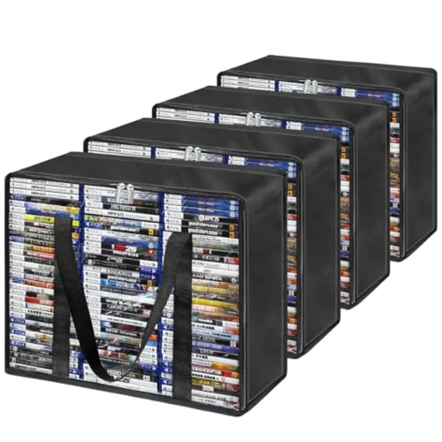 

Пакеты для хранения DVD и Blu-ray дисков, 4 штуки, коробки для хранения DVD, вместимостью 280 DVD-дисков (по 70 дисков каждая), прозрачные пластиковые органайзеры для хранения медиа.