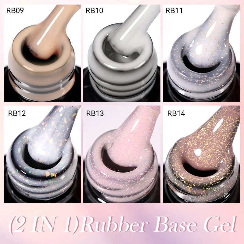 LILYCUTE 7ml Glitter Rose Gold Rubber Base Gel Nail Polish Nude Semi Permanent Soak Off UV LED Varnish DIY Nail Art Manicure