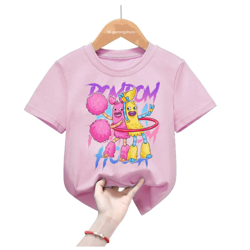 

My Singing Monsters Character Hoola And Pompom Graphic Print T Shirt For Girls/Boys Funny Kids Clothes Harajuku Shirt