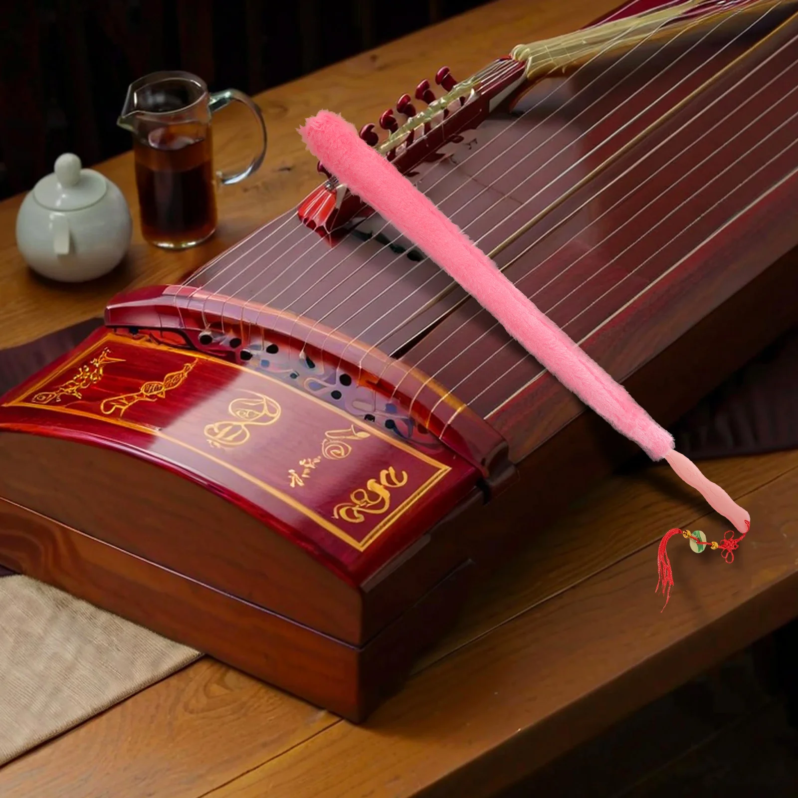 

Guzheng Cleaning Brush Rabbit Hair Soft Bristles Plastic Handle for Zithers String Instruments Chinese Instrument