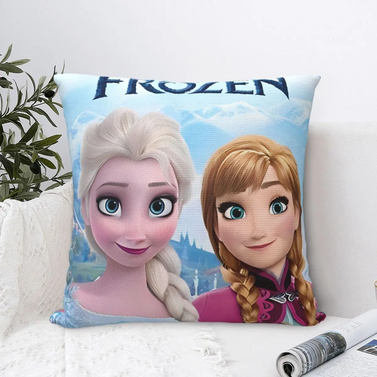 Frozen 2 Elsa Anna Valentine's Day Pillow Cover Polyester Pillow Case Cushion Cover Novelty Pillowcases For Sofa Car Home Decor