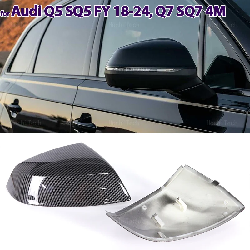 

Carbon Fiber Car Rear View Door Wing Side Mirror Cover Caps Shell Case for Audi Q5 SQ5 FY 2018-2024， Q7 SQ7 4M 2016-2024