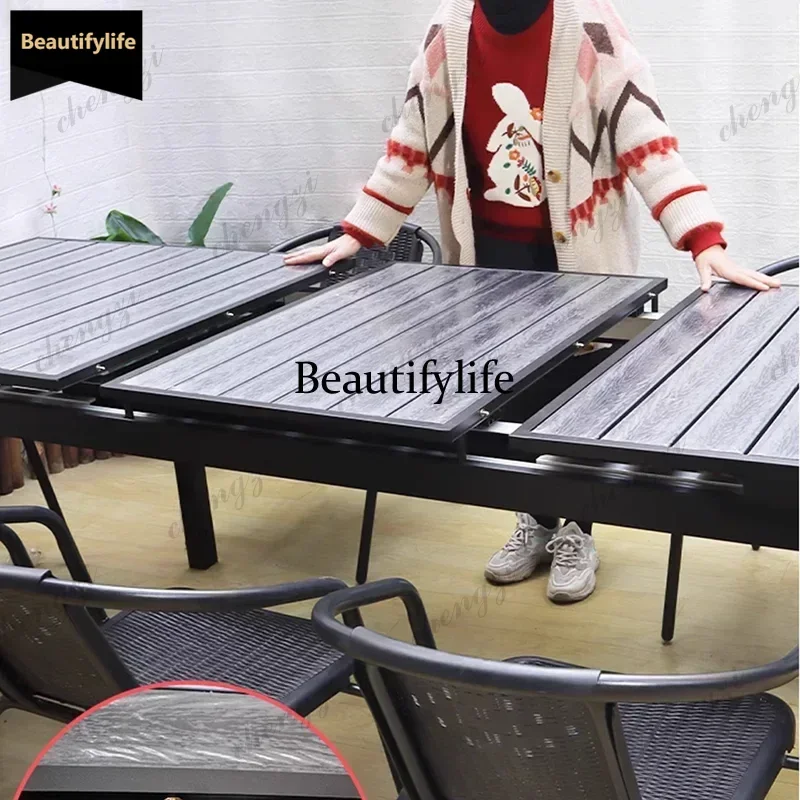

Q181 Luxury Balcony Outdoor Tables Nordic Modern Minimalist Black Outdoor Tables Armchair Backyard Jardin Mobiliario Home Furnit