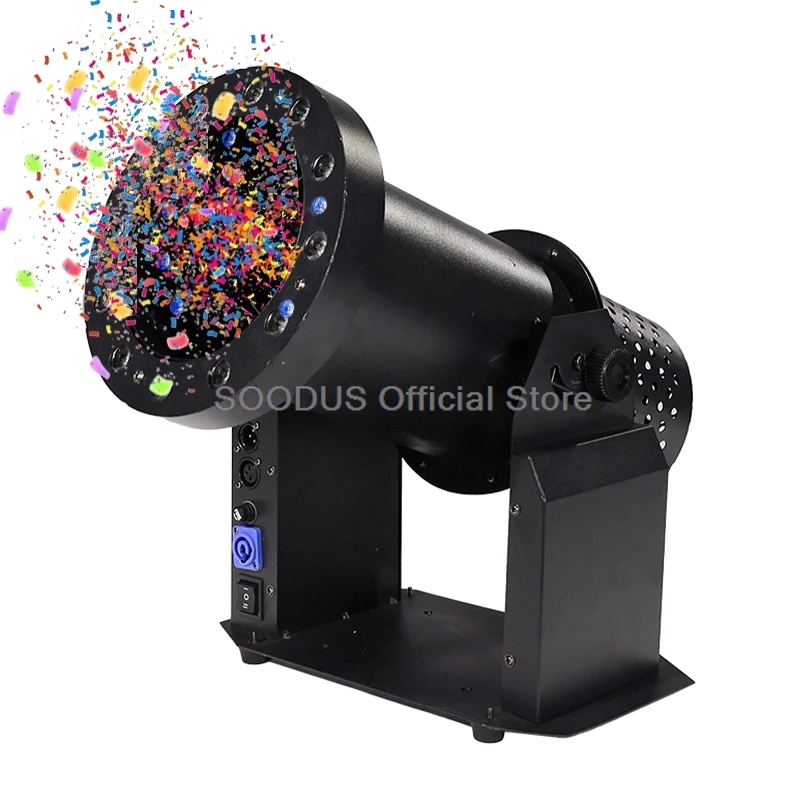 led rgb maquina lancador confete shooter profissional ventilador de confete dmx controle remoto dj stage evento especial 01