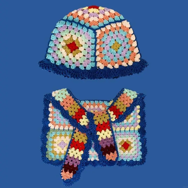 Topi Rajut Bunga Topi Rajut Selendang untuk Wanita Topi Bordir Musim Panas Topi Nelayan Bunga Kerai untuk untuk