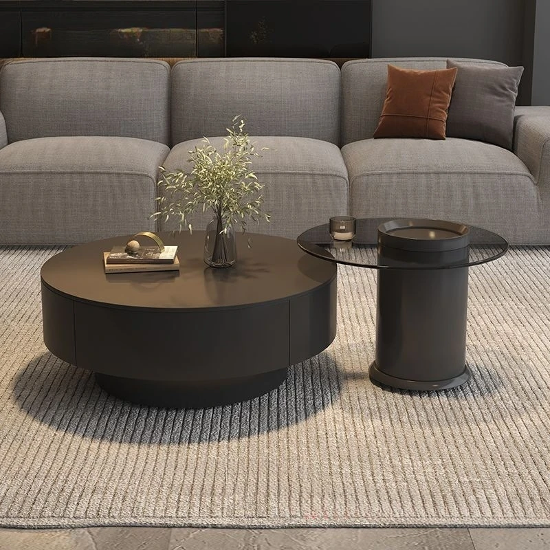 สไตล์อิตาลี หรูหราเบาๆ แผ่นหิน โต๊ะกาแฟ มินิมอล ที่เก็บของ ห้องนั่งเล่น อพาร์ทเมนต์ขนาดเล็ก