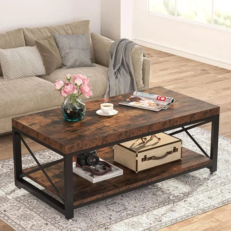 

Tribesigns 43" Coffee Table with Storage Cocktail Center Table Tea Tables for Living Room