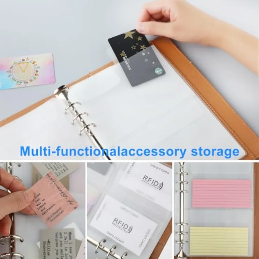 12 Pcs A5 Binder Organizer 6 Hole Pockets Cash Envelopes Photocard Sleeves and Mini Pockets for Binde