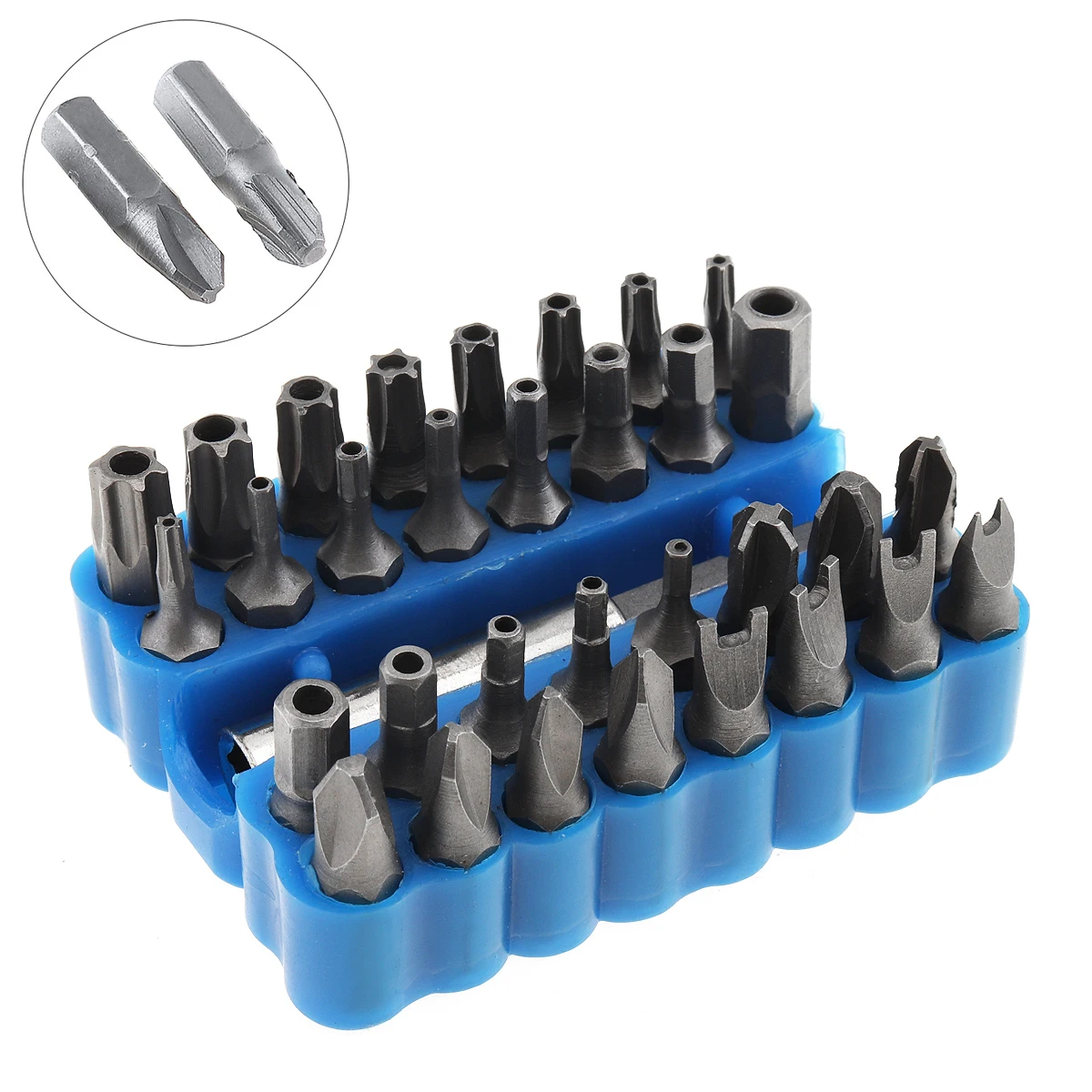 33 in 1 Red/ Blue Hollow Screwdriver Kit with Hexagonal and Torx Special Batch Charging Drill Shaped Screwdriver Tool for Screw