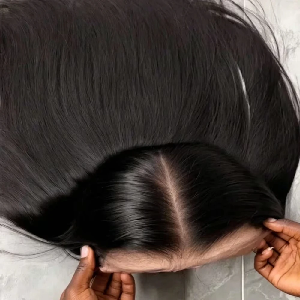 Glueless Wigs Human Hair Pre Plucked Pre Cut 4x6 Hd Lace Closure Wigs 34 Inch Straight Human Hair Wig For Women 250 Density Wear And Go Glueless Wigs For Beginner