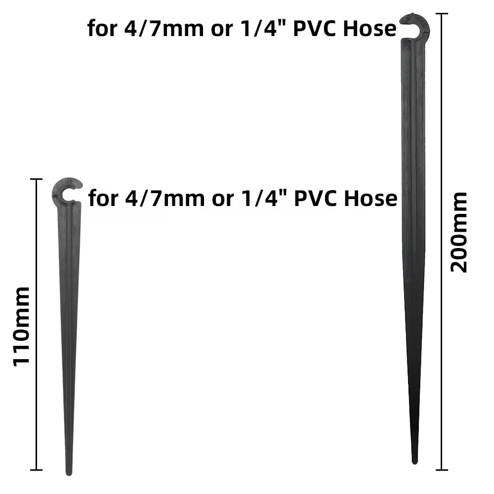 Garden 1/4 Inch Hose Holder Stakes 11cm 20cm Watering Fixed Stem Bracket For 4 7mm Drip Irrigation Pipe Inserting Ground Support