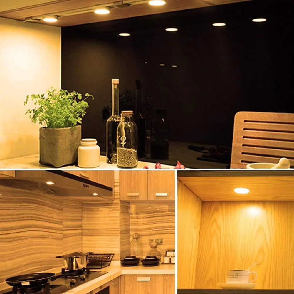 LED Under Cabinet Light Closet Lamp Professional Cupboard Puck Night Light for Kitchen Stairs Recessed Installation
