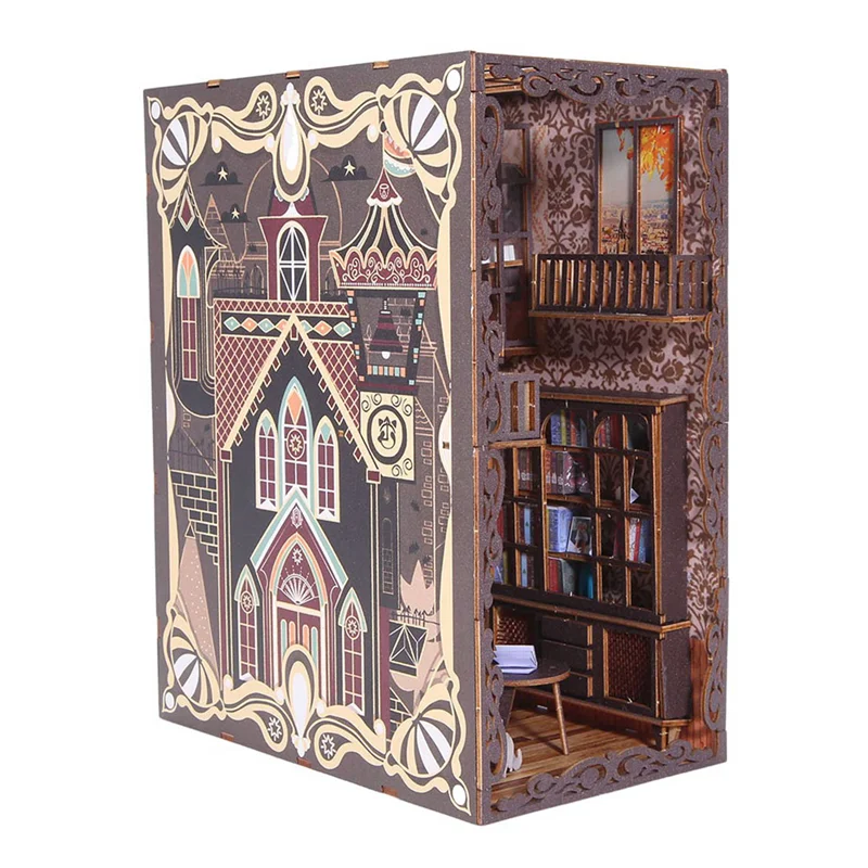 مجموعة زاوية الكتب CYGJ-DIY، رف الكتب في الطابق السفلي DIY، مع أضواء للأطفال/الكبار