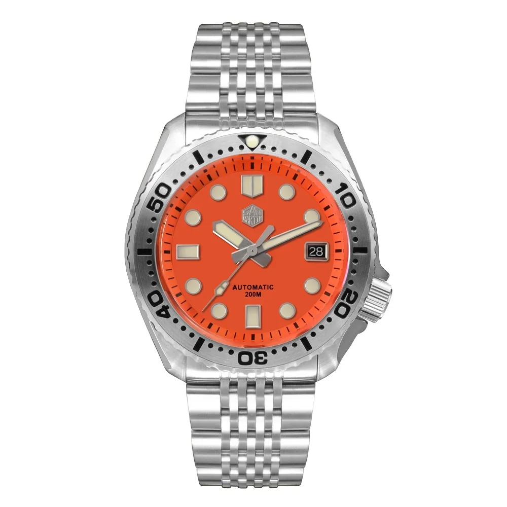 Orange Stainless steel watch men personality diving watch automatic mechanical watch