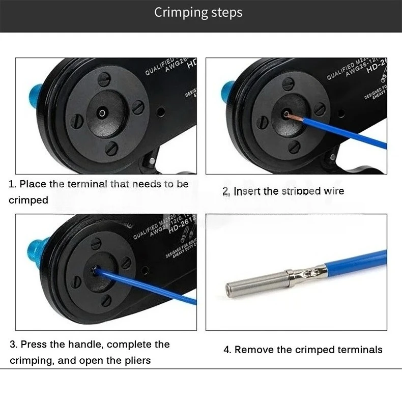 Aviation Terminal Four-point Crimping Pliers HD2612 Heavy-duty Connector Pin Crimping Pliers M22520/1-01