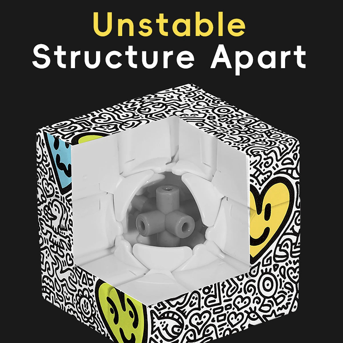 Kostka Magiczna 3x3x3 3D UV Graffiti Miłość Antystresowa Układanka Profesjonalna Gładka Gra Szybkościowa Zabawka Prezent dla Dzieci