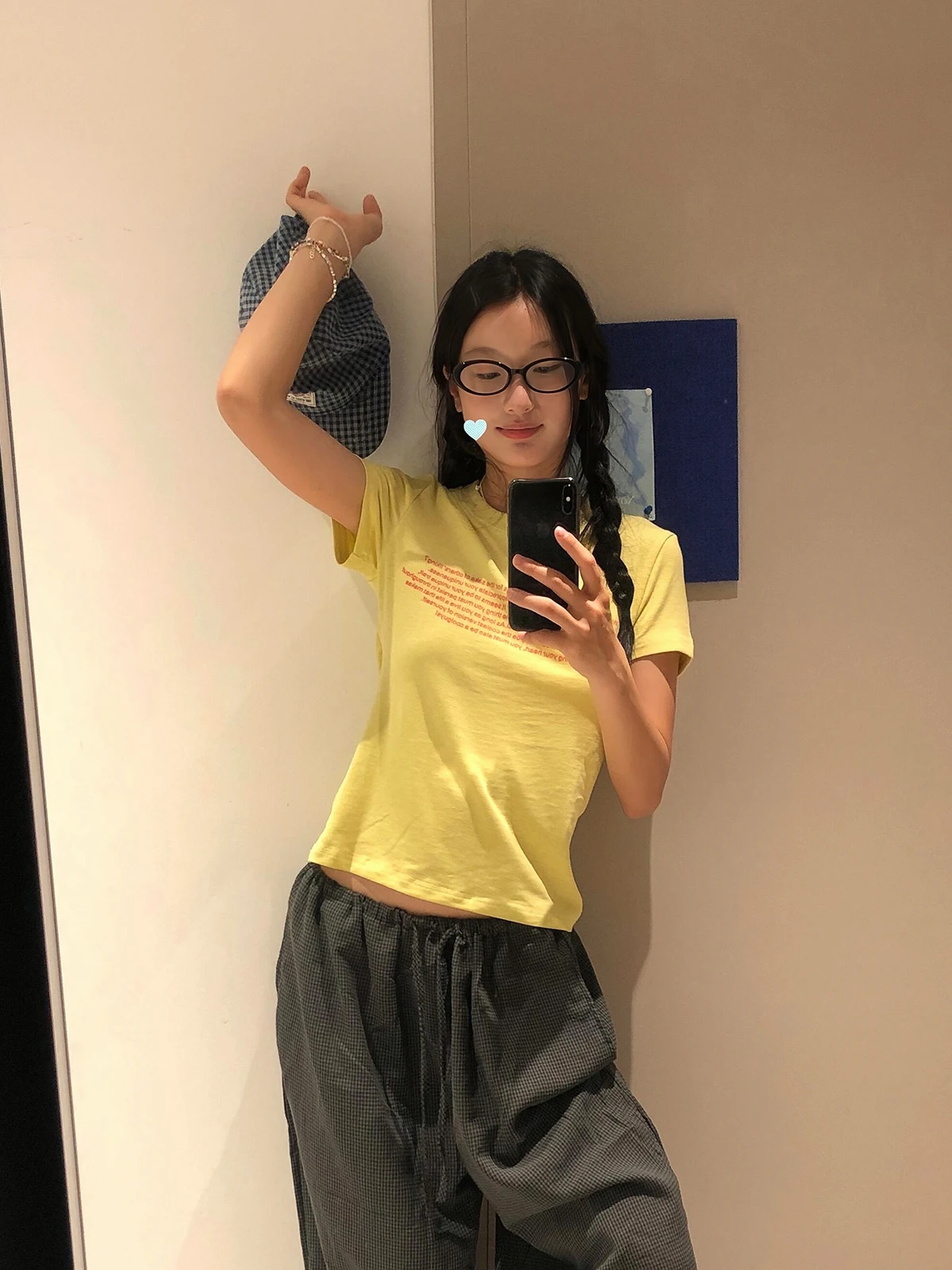 Simple Summer Short Sleeve T-Shirt Sakura Print Slim Fit round Neck Casual Women's Fashion Cotton Polyester Elastic Fiber