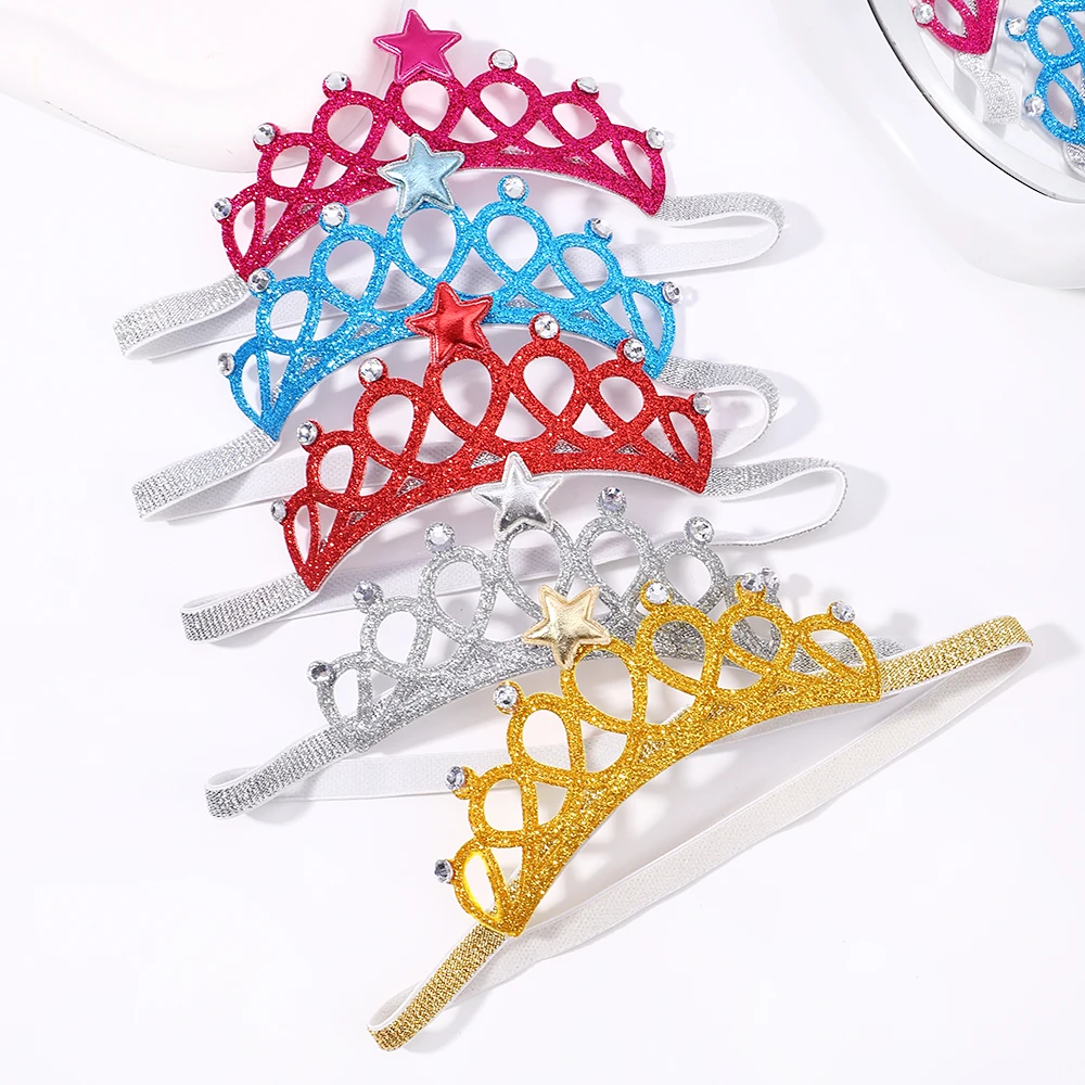 Kids Crown Hairband Sparkling Birthday Party Headband Dress Up Gift Cheer Festival Hair Hoop Boutique Hair Accessories Wholesale