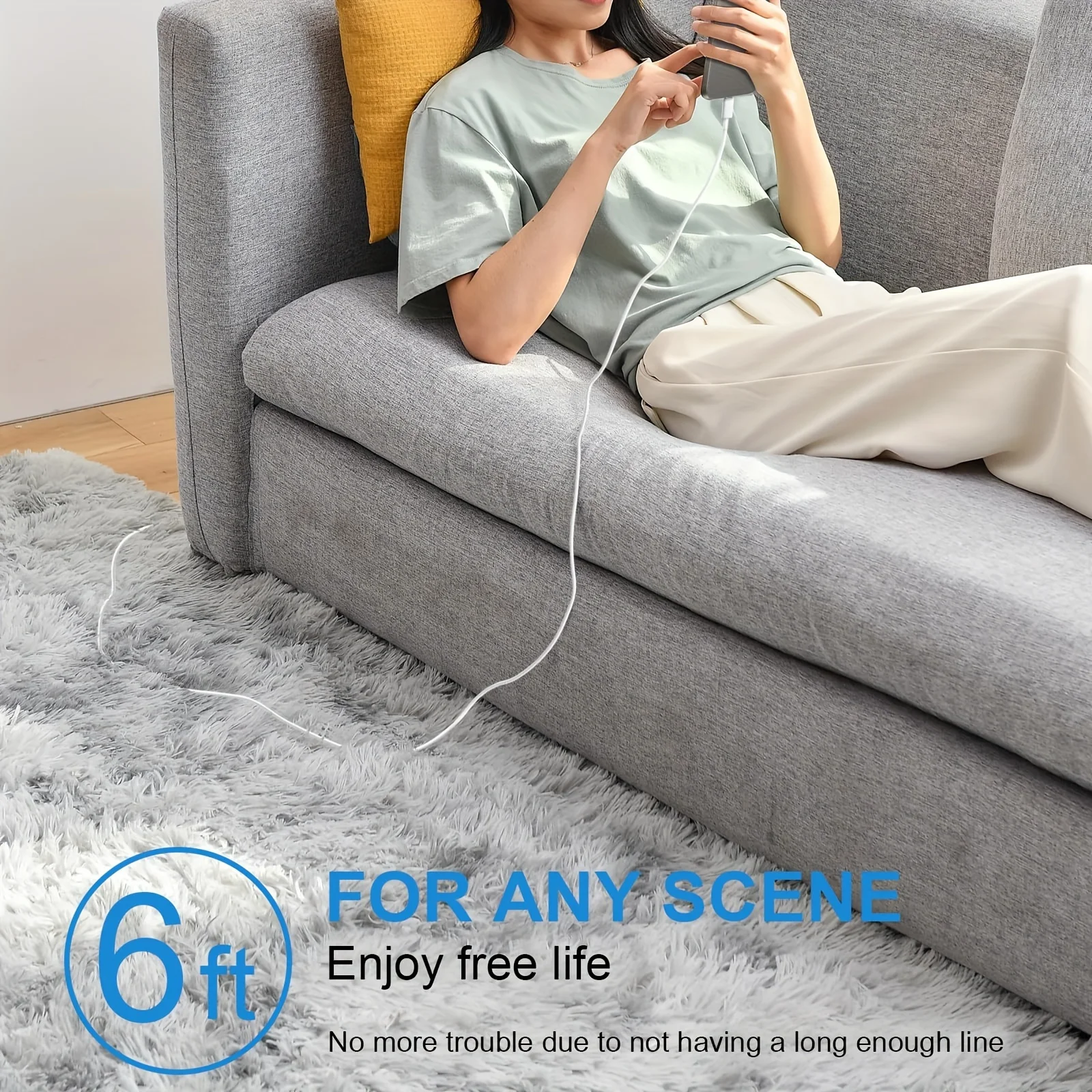 Blocco caricabatterie rapido PD20W adattatore di alimentazione Dual Type C Port Cube per iPhone serie 15 (2Pack 6ft USB-C a C cavi di ricarica inclusi)