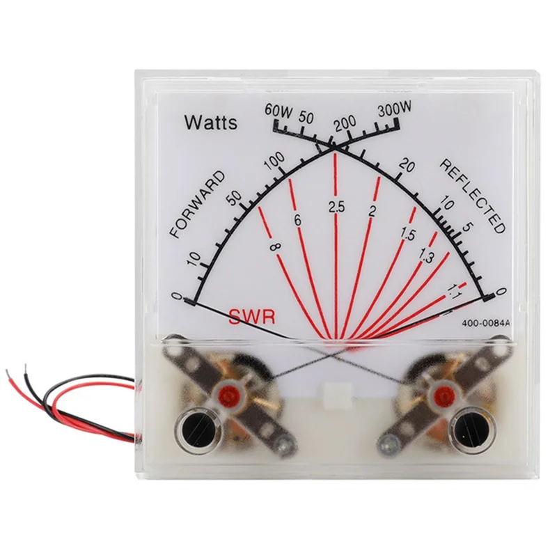 

Power Meter Transmitter VU Meter Head Radio Station with Backlight PMMA Cover SWR Black Forward 300W Reflected 60W